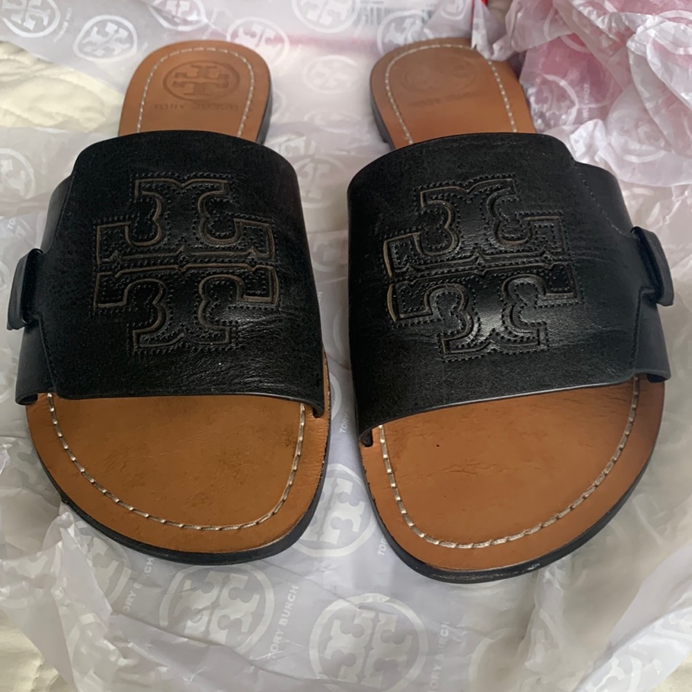 Tory Burch Black Slides